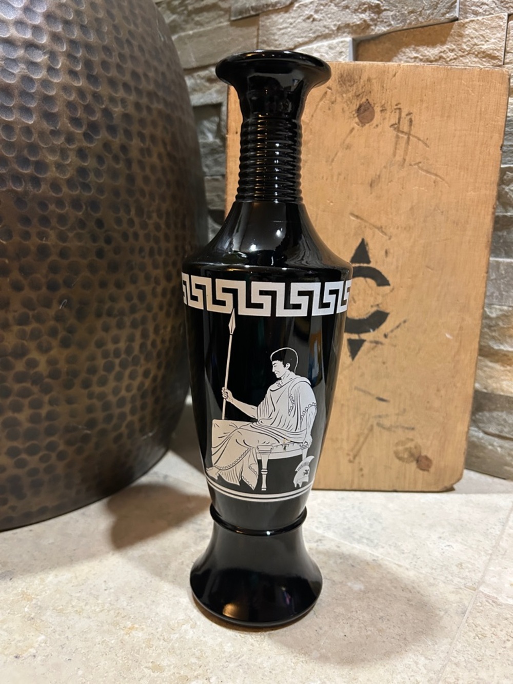 Vintage 1958 Jim Beam Decanter featuring a Roman or Greek emperor motif